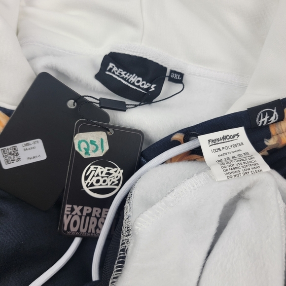 NWT Fresh Hoods Bourgeois fuzzy lined kangaroo pouch hoodie Size 3XL - Picture 7 of 7